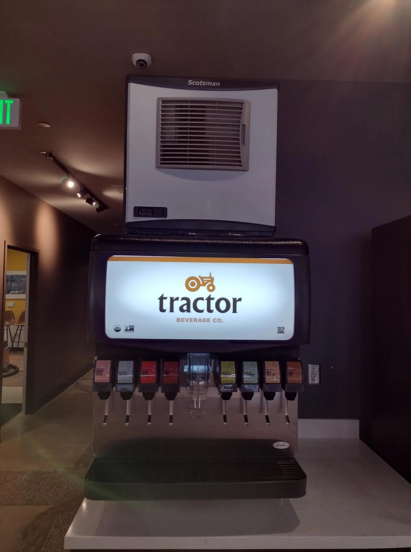 Tractor Beverage soda fountain with a Scotsman ice machine at Craft Food Halls
